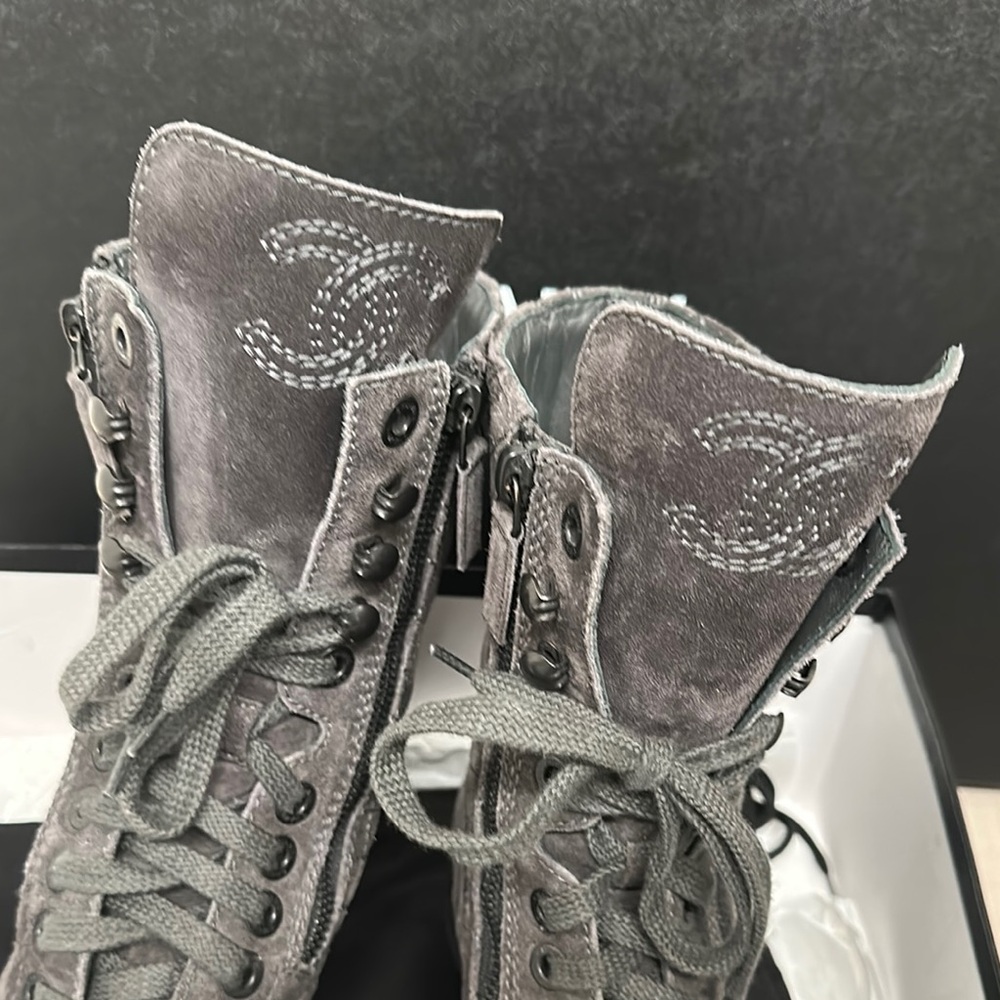 100% AUTHENTIC CHANEL Gray Women’s Boots - Picture 12 of 16